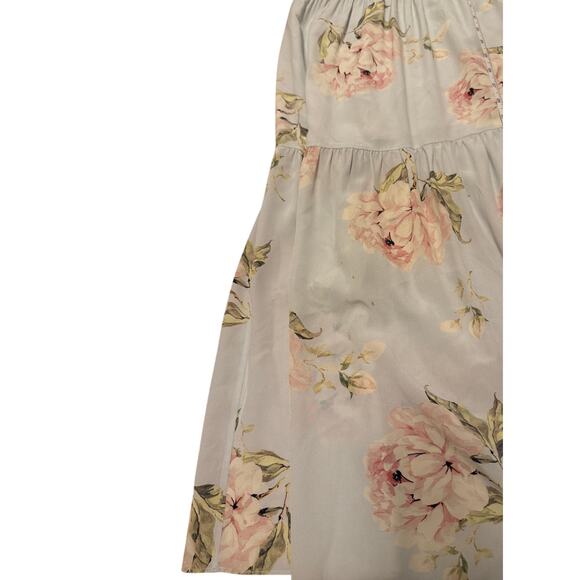 Intermix Genevieve Floral Print Maxi Dress Silk Adjustable Straps (Flaw) - 4 - Picture 6 of 11